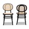 Baxton Studio Garold Mid-Century Brown Woven Rattan and Black Wood 2-Piece Cane Dining Chair Set PR 195-2PC-12386-ZORO - alternate 3